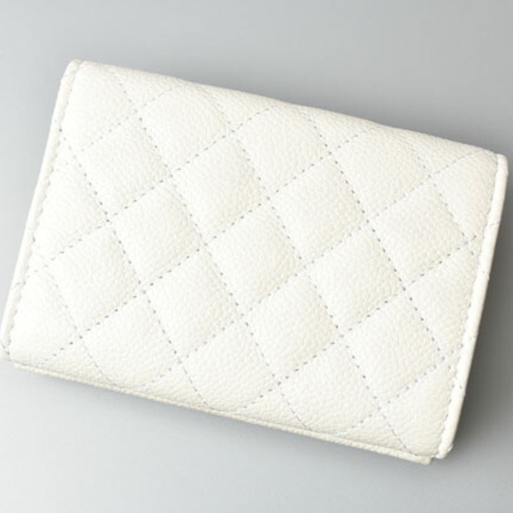 CHANEL Authentic White Caviar Leather Wallet - Picture 3 of 11